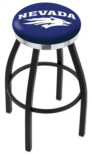  Nevada 30" Swivel Bar Stool with a Black Wrinkle and Chrome Finish  