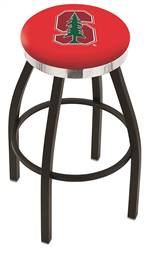  Stanford 30" Swivel Bar Stool with a Black Wrinkle and Chrome Finish  