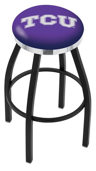  TCU 30" Swivel Bar Stool with a Black Wrinkle and Chrome Finish  