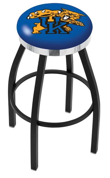  Kentucky "Wildcat" 30" Swivel Bar Stool with a Black Wrinkle and Chrome Finish  