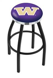  Washington 30" Swivel Bar Stool with a Black Wrinkle and Chrome Finish  