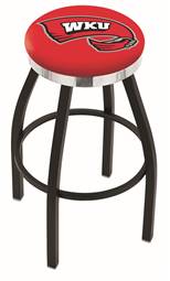  Western Kentucky 30" Swivel Bar Stool with a Black Wrinkle and Chrome Finish  