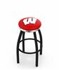  Wisconsin "W" 30" Swivel Bar Stool with a Black Wrinkle and Chrome Finish  