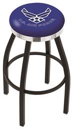  U.S. Air Force 36" Swivel Bar Stool with a Black Wrinkle and Chrome Finish  