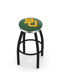  Baylor 36" Swivel Bar Stool with a Black Wrinkle and Chrome Finish  