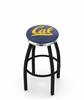  Cal 36" Swivel Bar Stool with a Black Wrinkle and Chrome Finish  