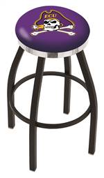  East Carolina 36" Swivel Bar Stool with a Black Wrinkle and Chrome Finish  