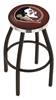  Florida State (Head) 36" Swivel Bar Stool with a Black Wrinkle and Chrome Finish  
