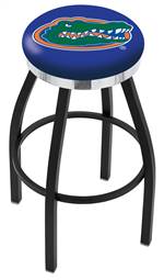  Florida 36" Swivel Bar Stool with a Black Wrinkle and Chrome Finish  