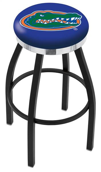  Florida 36" Swivel Bar Stool with a Black Wrinkle and Chrome Finish  