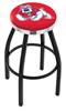  Fresno State 36" Swivel Bar Stool with a Black Wrinkle and Chrome Finish  