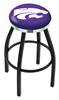  Kansas State 36" Swivel Bar Stool with a Black Wrinkle and Chrome Finish  