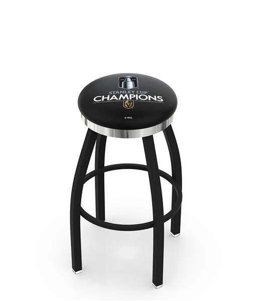 Vegas Golden Knights - 2023 Stanley Cup Champions  36" Swivel Bar Stool with a Black Wrinkle and Chrome Finish    