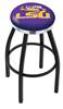  Louisiana State 36" Swivel Bar Stool with a Black Wrinkle and Chrome Finish  