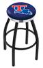  Louisiana Tech 36" Swivel Bar Stool with a Black Wrinkle and Chrome Finish  