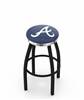  Atlanta Braves 36" Swivel Bar Stool with a Black Wrinkle and Chrome Finish  