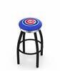  Chicago Cubs 36" Swivel Bar Stool with a Black Wrinkle and Chrome Finish  