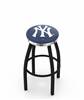  New York Yankees 36" Swivel Bar Stool with a Black Wrinkle and Chrome Finish  