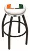  Miami (FL) 36" Swivel Bar Stool with a Black Wrinkle and Chrome Finish  