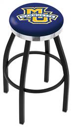  Marquette 36" Swivel Bar Stool with a Black Wrinkle and Chrome Finish  