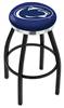  Penn State 36" Swivel Bar Stool with a Black Wrinkle and Chrome Finish  