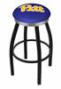  Pitt 36" Swivel Bar Stool with a Black Wrinkle and Chrome Finish  