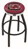  South Carolina 36" Swivel Bar Stool with a Black Wrinkle and Chrome Finish  