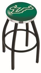  South Florida 36" Swivel Bar Stool with a Black Wrinkle and Chrome Finish  