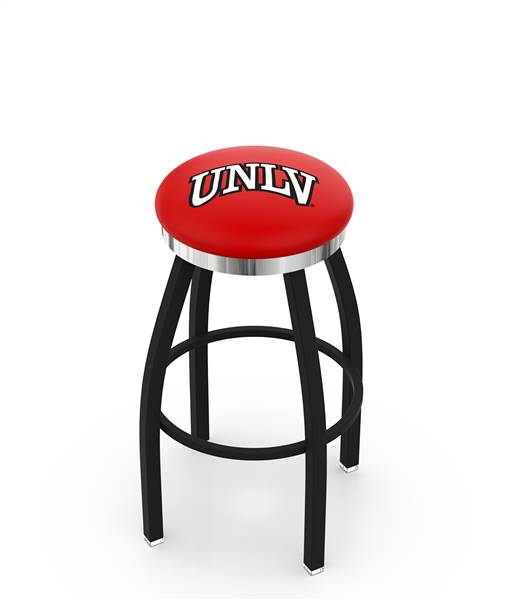  UNLV 36" Swivel Bar Stool with a Black Wrinkle and Chrome Finish  