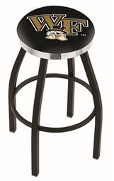  Wake Forest 36" Swivel Bar Stool with a Black Wrinkle and Chrome Finish  