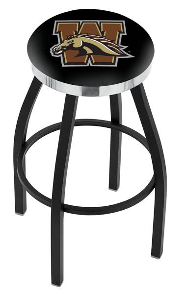  Western Michigan 36" Swivel Bar Stool with a Black Wrinkle and Chrome Finish  