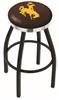  Wyoming 36" Swivel Bar Stool with a Black Wrinkle and Chrome Finish  