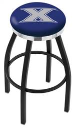  Xavier 36" Swivel Bar Stool with a Black Wrinkle and Chrome Finish  