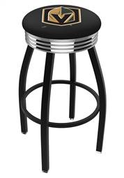 Vegas Golden Knights 25" Swivel Counter Stool with a Black Wrinkle and Chrome Finish  