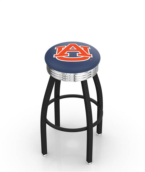  Auburn 25" Swivel Counter Stool with a Black Wrinkle and Chrome Finish  