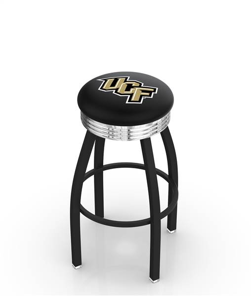 Central Florida 25" Swivel Counter Stool with a Black Wrinkle and Chrome Finish  
