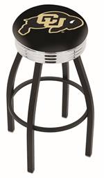  Colorado 25" Swivel Counter Stool with a Black Wrinkle and Chrome Finish  