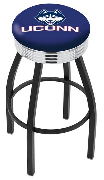  Connecticut 25" Swivel Counter Stool with a Black Wrinkle and Chrome Finish  