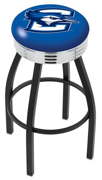  Creighton 25" Swivel Counter Stool with a Black Wrinkle and Chrome Finish  