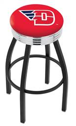  University of Dayton 25" Swivel Counter Stool with a Black Wrinkle and Chrome Finish  