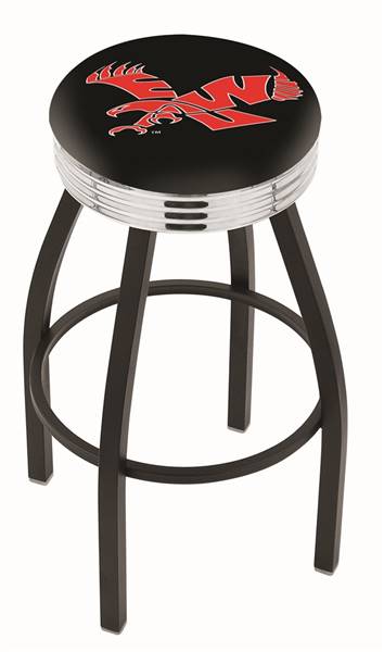  Eastern Washington 25" Swivel Counter Stool with a Black Wrinkle and Chrome Finish  