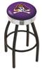  L8B3C East Carolina 25" Swivel Counter Stool with a Black Wrinkle and Chrome Finish  