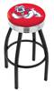  Fresno State 25" Swivel Counter Stool with a Black Wrinkle and Chrome Finish  