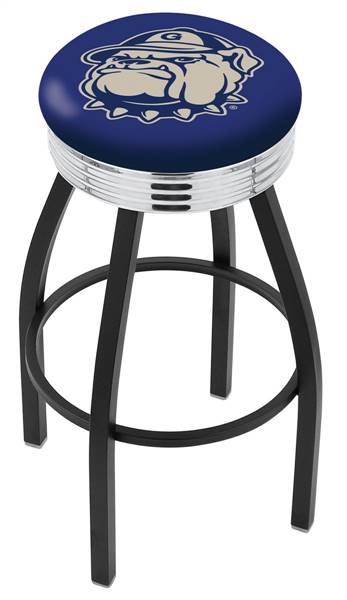  Georgetown 25" Swivel Counter Stool with a Black Wrinkle and Chrome Finish  