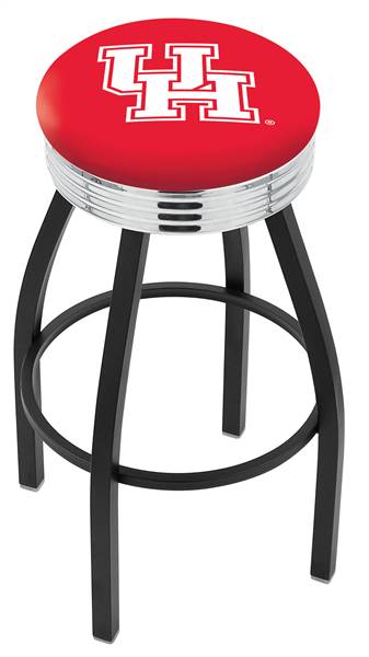  Houston 25" Swivel Counter Stool with a Black Wrinkle and Chrome Finish  