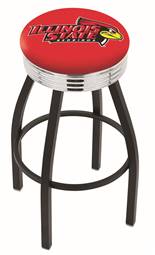  Illinois State 25" Swivel Counter Stool with a Black Wrinkle and Chrome Finish  