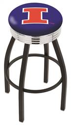  Illinois 25" Swivel Counter Stool with a Black Wrinkle and Chrome Finish  