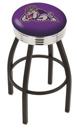  James Madison 25" Swivel Counter Stool with a Black Wrinkle and Chrome Finish  