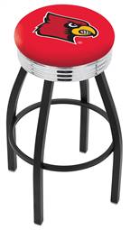  Louisville 25" Swivel Counter Stool with a Black Wrinkle and Chrome Finish  