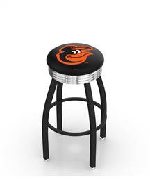  Baltimore Orioles 25" Swivel Counter Stool with a Black Wrinkle and Chrome Finish  